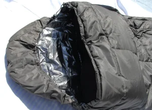 Спальник зимовий Термо до -40° Спальний мішок зимовий стьоганий з капюшоном Олива, Хакі з підкладкою Omni-Heat