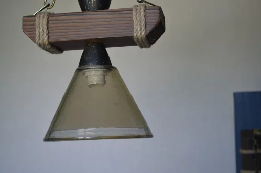 Дерев'яна люстра в альтанку Конус 2