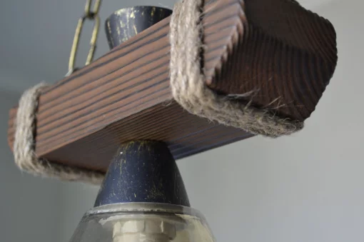 Дерев'яна люстра в альтанку Конус 2