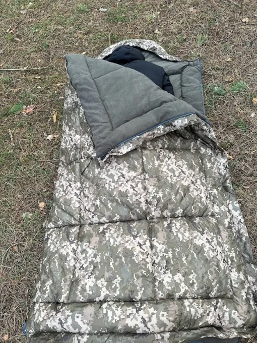 Спальний мішок на флісі для холодної погоди до -40&deg;Зимовий метровий. Мішок ковдру Ботал, ширина 100см, піксель
