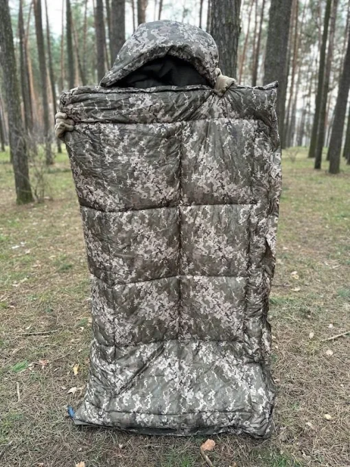 Спальний мішок на флісі для холодної погоди до -40&deg;Зимовий метровий. Мішок ковдру Ботал, ширина 100см, піксель