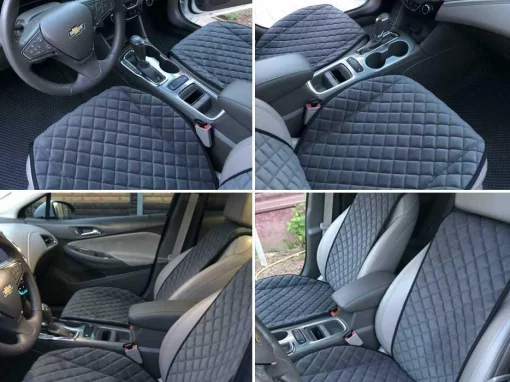 Накидки на сидіння з АЛЬКАНТАРИ (штучна замші). Чорні. Комплект