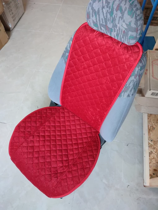 Накидки на сидіння авто з АЛЬКАНТАРИ (штучної замші). Червоні. 2 передніх