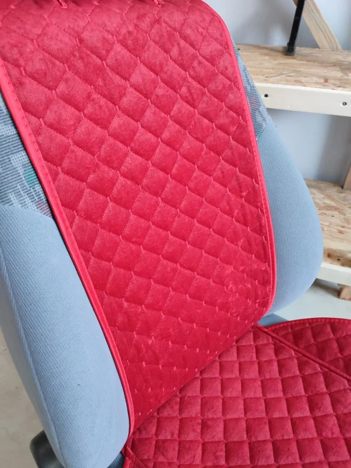 Накидки на сидіння авто з АЛЬКАНТАРИ (штучної замші). Червоні. 2 передніх