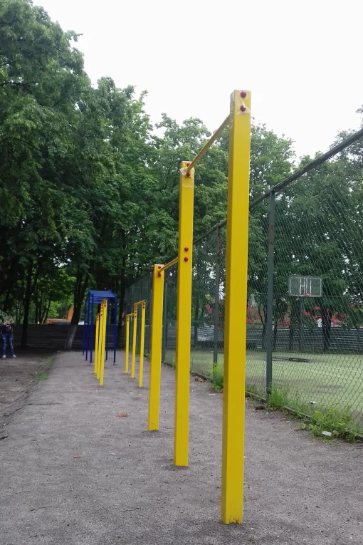 Дворовий турнік двохрівневий, навантаження до 250 кг, П-подібний, металевий