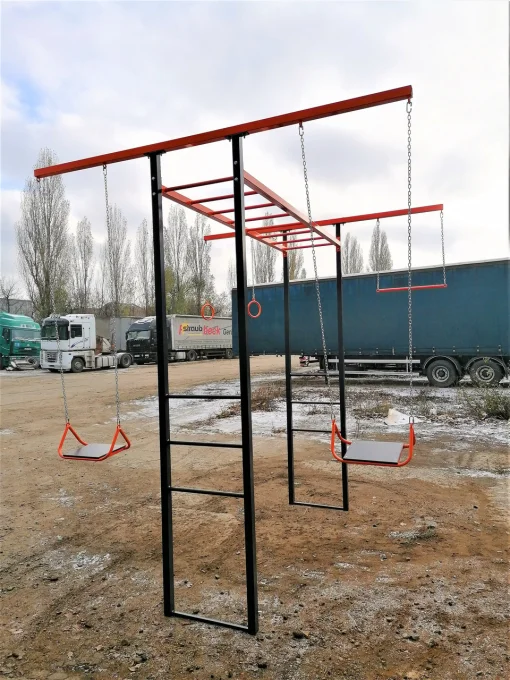 Вуличний дитячий спортивний комплекс з гойдалкою на ланцюгах "Акробат"