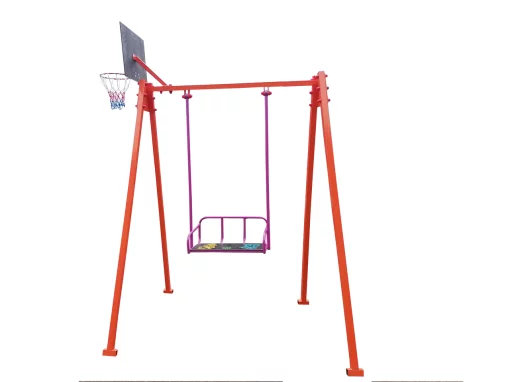 Гойдалки &quot;Спорт -2&quot; посилені з баскетбольним кільцем, широке сидіння з принтом.