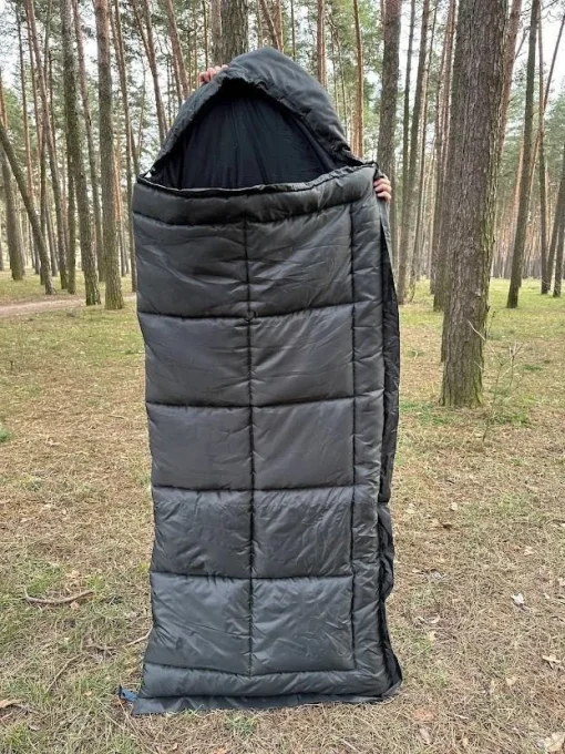 Спальний зимовий мішок до -20 &deg; Спальник зимовий широкий (85 * 205) з капюшоном, спальний мішок ковдра