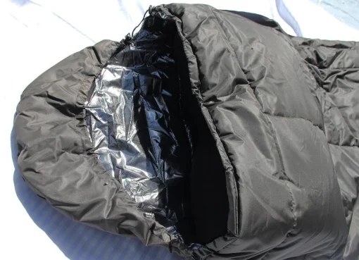 Спальник зимовий Термо до -40&deg; Спальний мішок зимовий стьоганий з капюшоном Олива, Хакі з підкладкою Omni-Heat