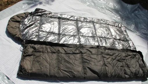 Спальник зимовий Термо до -40&deg; Спальний мішок зимовий стьоганий з капюшоном Олива, Хакі з підкладкою Omni-Heat