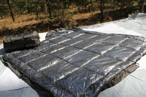 Спальник зимовий Термо до -40&deg; Спальний мішок зимовий стьоганий з капюшоном Олива, Хакі з підкладкою Omni-Heat